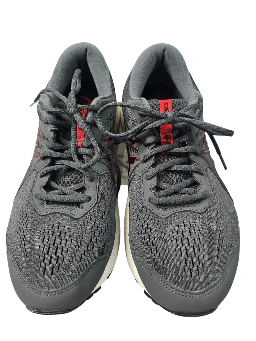 ASICS Men's GEL-Contend 7 Extra Wide running shoes in a grey and red